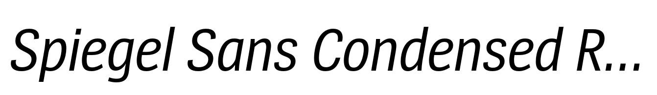 Spiegel Sans Condensed Regular Italic